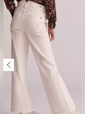 Anthropologie Pilcro white cream The Pier straight trouser jeans wide leg W 30